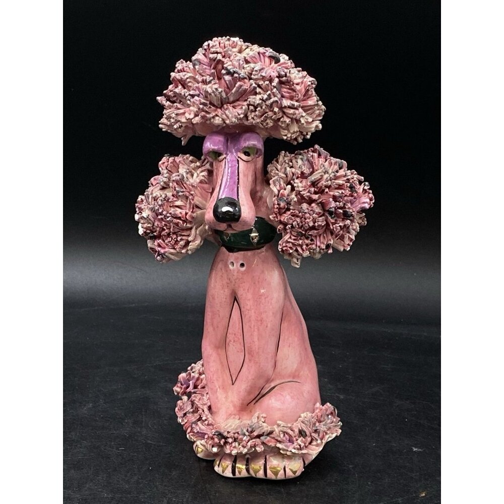 SWAK Sasha Pink Spaghetti Poodle Lynda Corneille Dog Ceramic READ